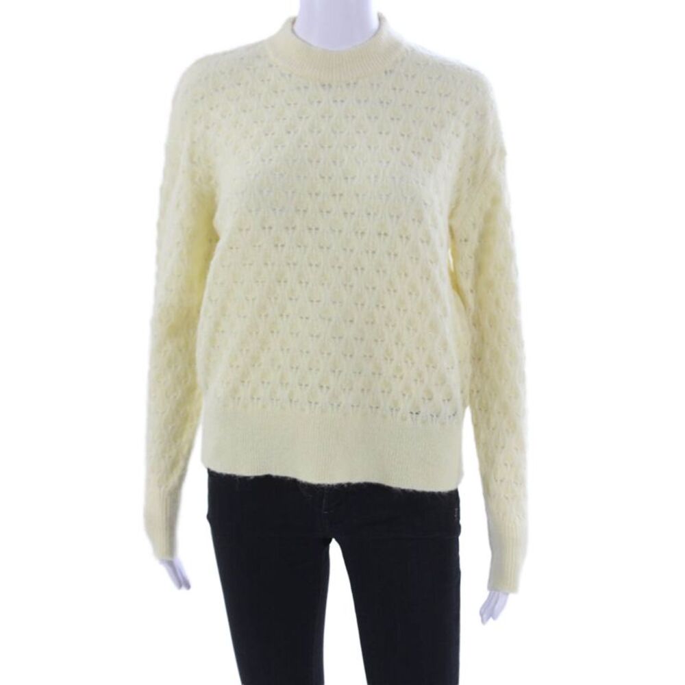 Samsoe & Samsoe Womens Yellow Alpaca Pullover Mock Neck Long Sleeve Size S